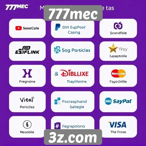 Métodos de pagamento disponíveis no 777mec
